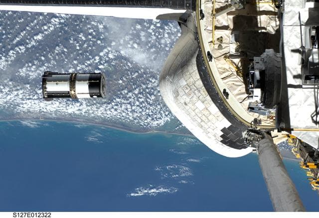 NASA image: Deployment of DRAGONSAT from Space Shuttle Endeavours Payload Bay