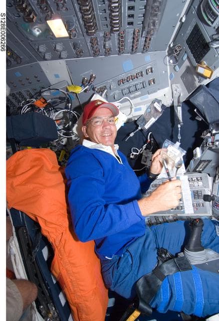 NASA image: Sturckow on Flight Deck (FD) during STS-128