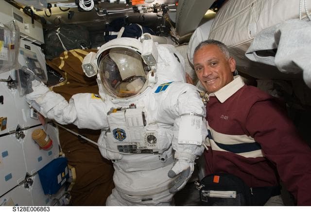 NASA image: Olivas Stows EMU on MDDK