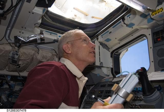 NASA image: Forrester on Flight Deck