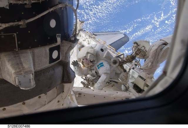 NASA image: STS-128 EVA 2 ATA Relocation OPS