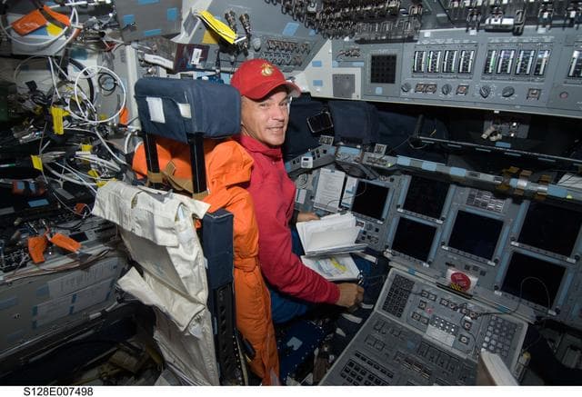 NASA image: Sturckow on Flight Deck (FD)