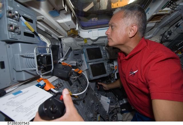 NASA image: Olivas at AFT Flight Deck (FD)