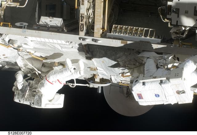 NASA image: STS-128 EVA 3 Node 3 Tranquility Avionics Cable Routing OPS