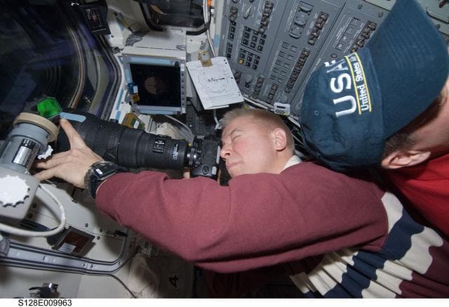 NASA image: Crew on Flight Deck during Undocking and Separation OPS