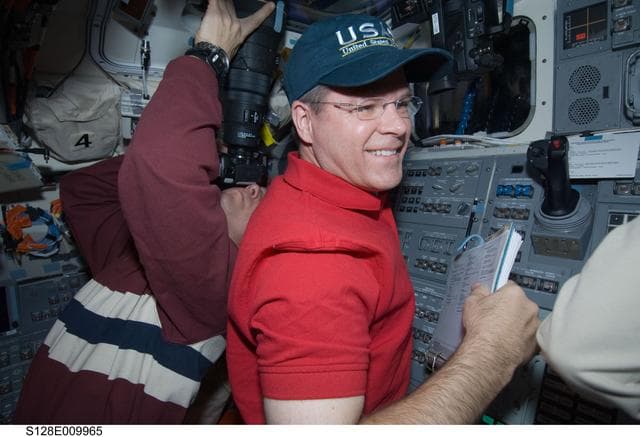 NASA image: Crew on Flight Deck during Undocking and Separation OPS