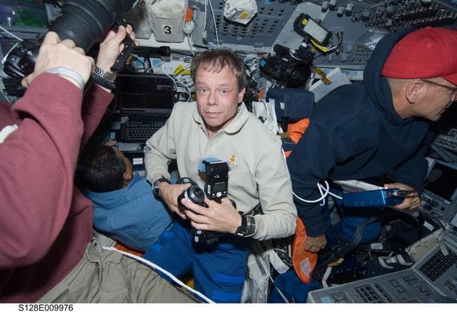 NASA image: Crew on Flight Deck during Undocking and Separation OPS