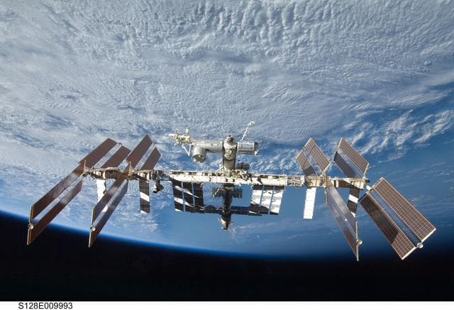NASA image: ISS Overall View after STS-128 Undocking