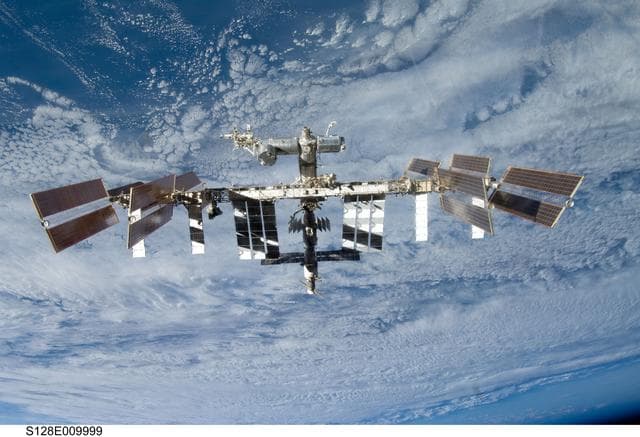 NASA image: ISS Overall View after STS-128 Undocking