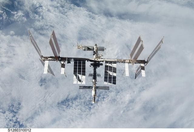NASA image: ISS Overall View after STS-128 Undocking