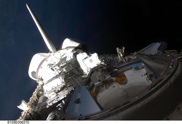 NASA image: Overall view of Atlantis' Payload Bay taken during the STS-129 Mission