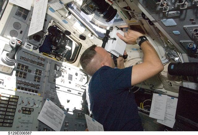 NASA image: View of MS2 Bresnik working on the FD during STS-129