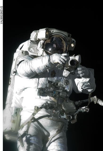 NASA image: View of STS-129 MS4 Satcher during EVA1