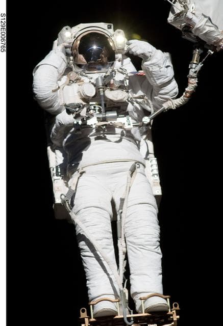 NASA image: View of STS-129 MS4 Satcher during EVA1