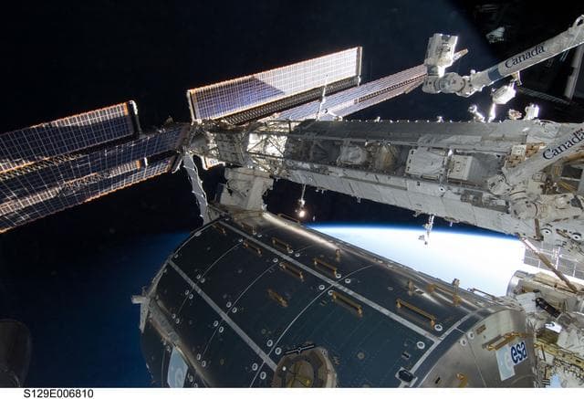 NASA image: Exterior view of ISS taken during STS-129/ Expedition 21 Joint Operations