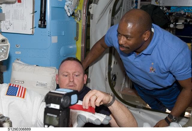 NASA image: STS-129 Crew Members after EVA1