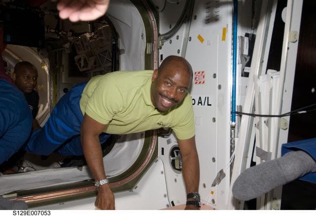 NASA image: Crew Member posing for photo during STS-129/Expedition 21 Joint Operations