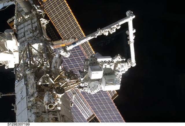 NASA image: View of ELC2 installation on the S3 Truss