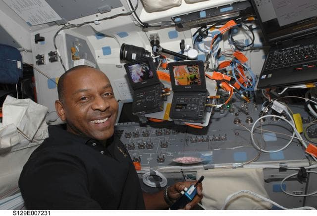 NASA image: STS-129 MS4 Satcher poses for a photo