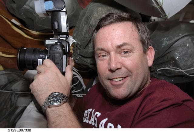 NASA image: STS-129 MS3 Foreman poses for a photo on the MDDK