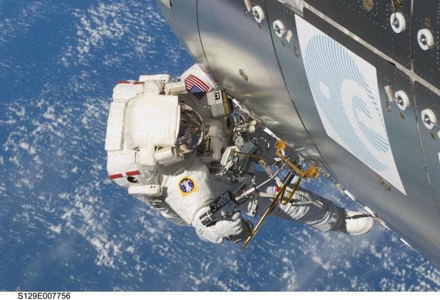 NASA image: View of STS-129 MS2 Bresnik during EVA2