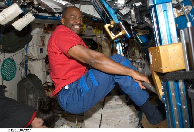 NASA image: STS-129 MS1 Melvin exercises with the aRED