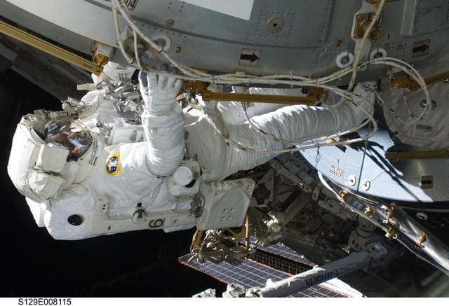 NASA image: View of STS-129 MS4 Satcher during EVA3