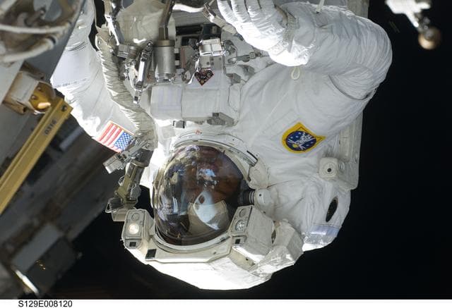 NASA image: View of STS-129 MS4 Satcher during EVA3