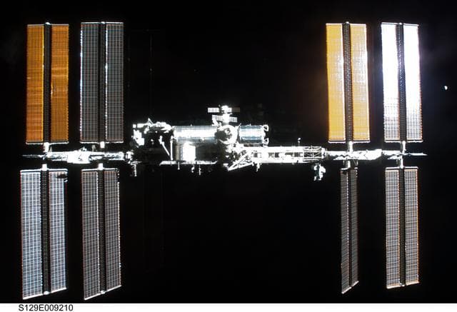 NASA image: Overall view of the ISS taken as Atlantis departs at the end of the STS-129 Mission