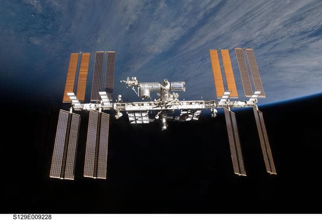 NASA image: Overall view of the ISS taken as Atlantis departs at the end of the STS-129 Mission