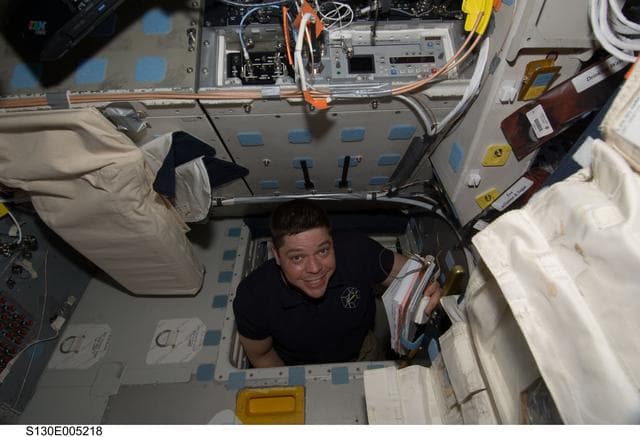 NASA image: Behnken in Interdeck Access Hatch