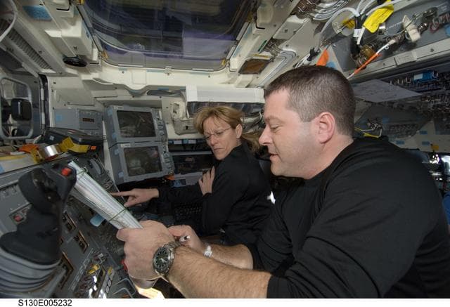 NASA image: Hire and Patrick on Aft FD