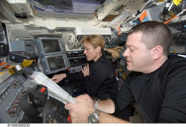 NASA image: Hire and Patrick on Aft FD