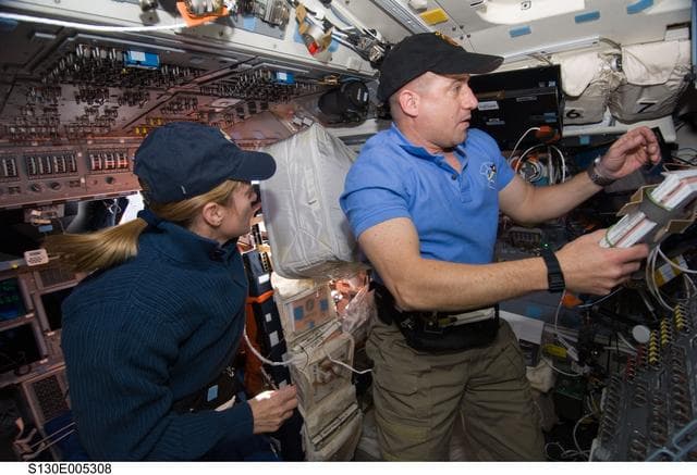 NASA image: Hire and Zamka on Aft FD