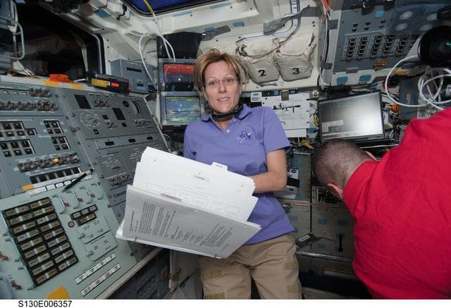 NASA image: Hire and Zamka on Aft FD