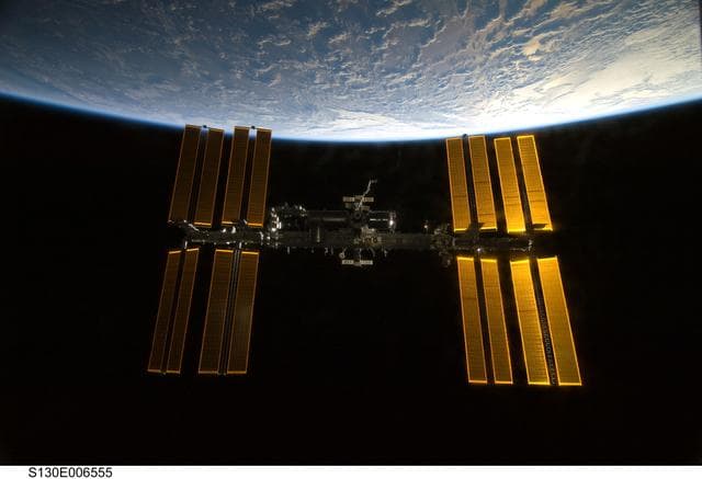 NASA image: ISS during STS-130 Approach