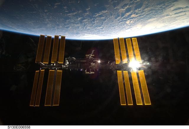 NASA image: ISS during STS-130 Approach