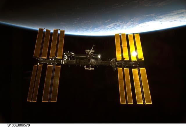 NASA image: ISS during STS-130 Approach