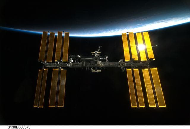 NASA image: ISS during STS-130 Approach