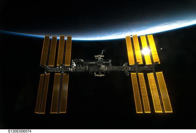 NASA image: ISS during STS-130 Approach