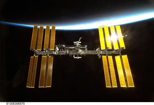 NASA image: ISS during STS-130 Approach