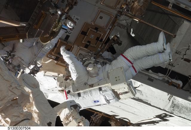 NASA image: Behnken and Patrick during EVA 1