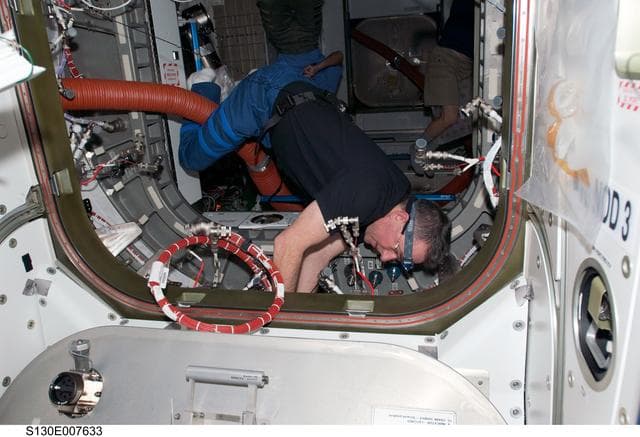 NASA image: Robinson during Node 3 Vestibule Outfitting