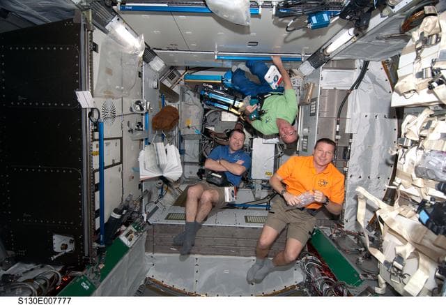 NASA image: Patrick, Robinson and Virts in Node 3