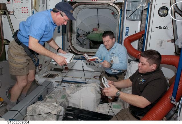 NASA image: Robinson, Patrick and Behnken in Node 2