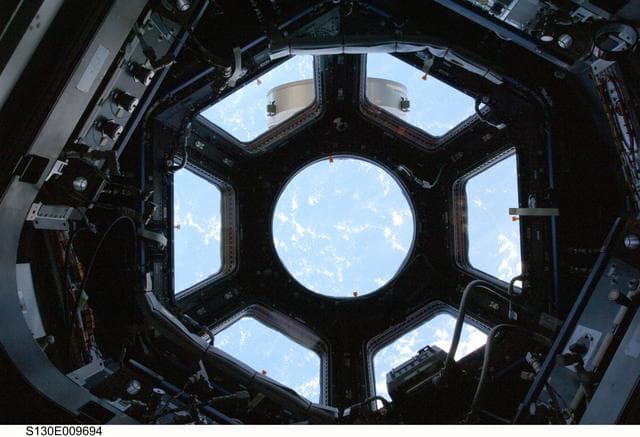 NASA image: Cupola with Shutters Open