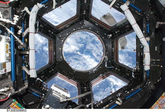 NASA image: View of Cupola and Earth