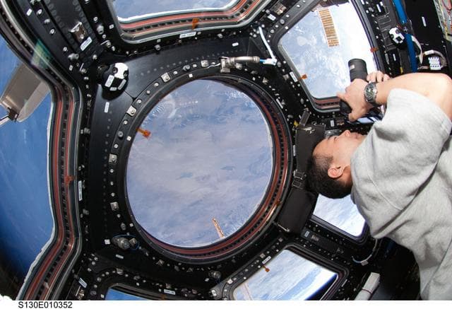 NASA image: Noguchi Takes Photos in the Cupola
