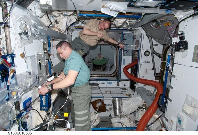 NASA image: Zamka and Creamer in Node 2