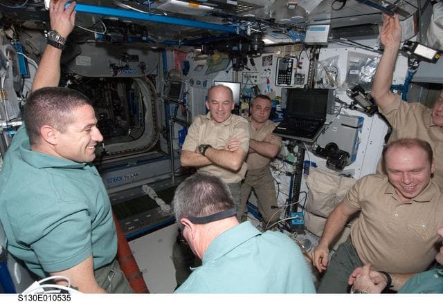 NASA image: STS-130 and Expedition 22 Farewell Ceremony in Node 2